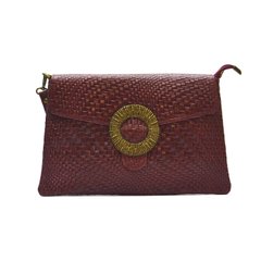 Жіноча шкіряна сумочка-клатч Italian fabric bags 2197 burgundy