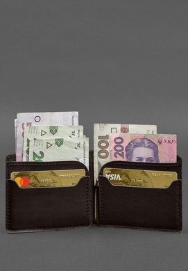 Кожаное портмоне 13.0 зажим темно-коричневый краст
