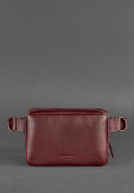 Кожаная поясная сумка Dropbag Mini Krast бордовая