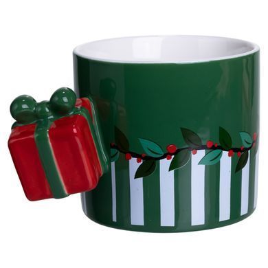 Чашка фарфоровая новогодняя Merry Christmas 400 (мл) Зеленая Yiwu FM-CS-49GR