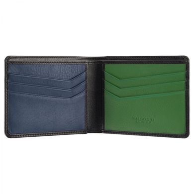 Кошелек мужской кожаный Visconti FN71 BLK/BL/GRN черный