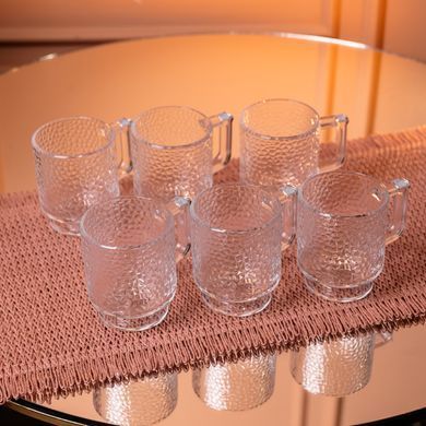 Набір чашок 6 шт для чаю та кави Goblet по 300 (мл) кружки скляні HP-19-L8, Прозрачный
