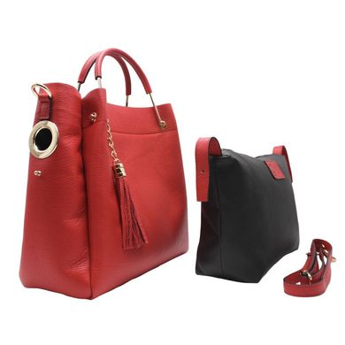Жіноча шкіряна сумка Italian fabric bags 1248 red