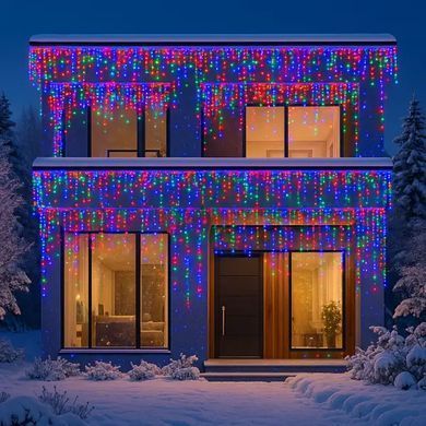 Уличная гирлянда Бахрома 36 м 600 LED белый провод Мультиколор 36MWML