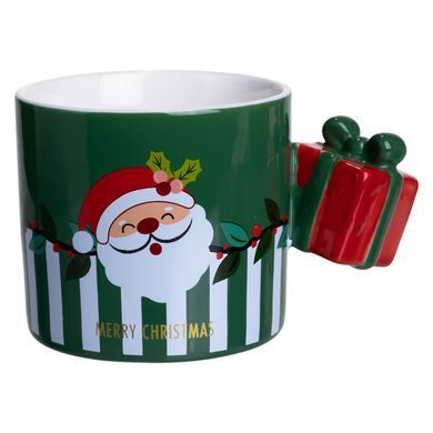 Чашка фарфоровая новогодняя Merry Christmas 400 (мл) Зеленая Yiwu FM-CS-49GR