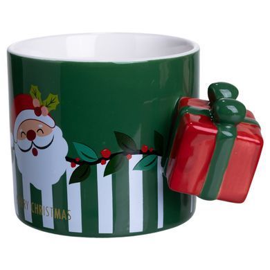 Чашка фарфоровая новогодняя Merry Christmas 400 (мл) Зеленая Yiwu FM-CS-49GR