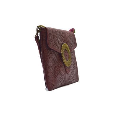 Жіноча шкіряна сумочка-клатч Italian fabric bags 2197 burgundy