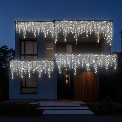 Уличная гирлянда Бахрома 20 м 335 LED гирлянда штора черный провод Белый 20MBW
