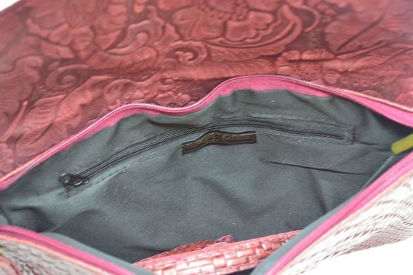 Жіноча шкіряна сумочка-клатч Italian fabric bags 2197 burgundy