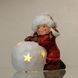 Новогодняя фигурка с подсветкой Девочка со снежным шаром из фарфора 12&times;7&times;12 (см) новогодний декор для дома на подарок Красный