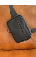 Чоловіча текстильна сумка на пояс, сумка слінг матеріал Оксфорд 600 Німеччина, чорного кольору, Черный