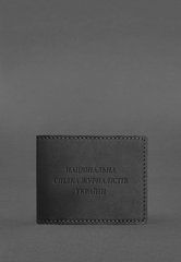 Шкіряна обкладинка для посвідчення журналіста Чорна, натуральна шкіра Краст, прозорі перегородки - пластифікований ПВХ (полівінілхлорид)