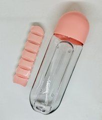 Пляшка для води з таблетницею Pill Bottle Pink, Рожевий