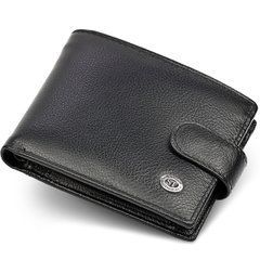 Кожаное мужское портмоне на кнопке ST Leather ST-104-1 черный