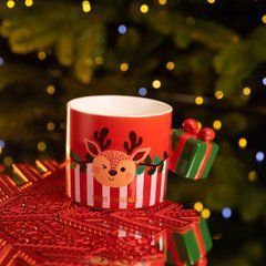 Чашка порцелянова новорічна Merry Christmas 400 (мл) Червона Yiwu FM-CS-49R, Червоний