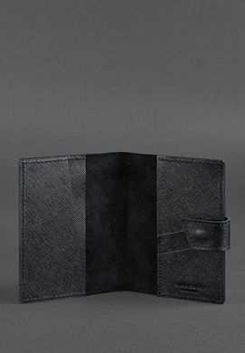 Шкіряна обкладинка для паспорта 4.0 чорна Blackwood, натуральна шкіра&nbsp;Saffiano