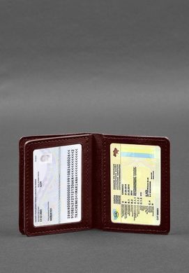 Шкіряна обкладинка для посвідчення водія, ID і пластикових карток 2.0 бордова, Бордовый