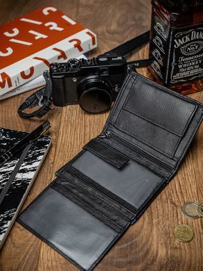 Гаманець чоловічий шкіряний ALWAYS WILD N104-SHP BLACK+R.BLU чорний