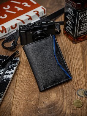 Гаманець чоловічий шкіряний ALWAYS WILD N104-SHP BLACK+R.BLU чорний