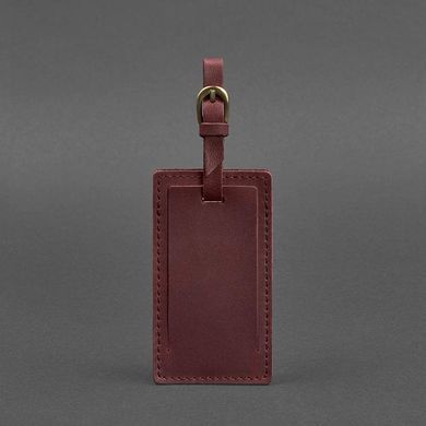 Шкіряна бірка для багажу 3.0 Бордова Crazy Horse