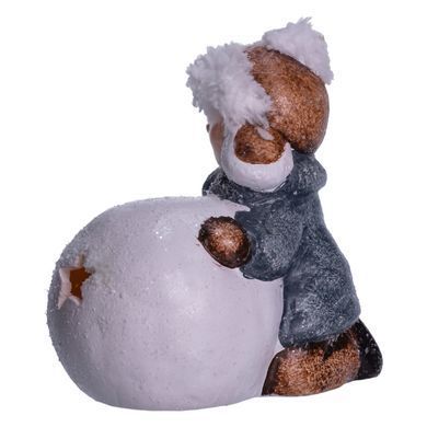 Новогодняя фигурка с подсветкой Девочка со снежным шаром из фарфора 11&times;7&times;12 (см) новогодний декор для дома на подарок CR-5-12