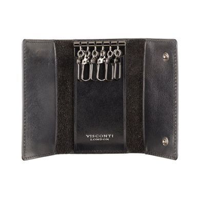 Ключниця шкіряна Visconti ENZ76 Dino (Black Shadow)