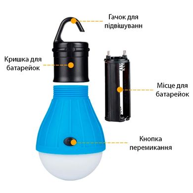 Фонарь кемпинговый LED лампа для кемпинга на батарейках RCD2301W1.5B