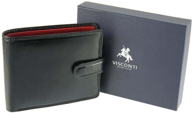 Мужской кожаный кошелек Visconti TR35 - Atlantis (black red)