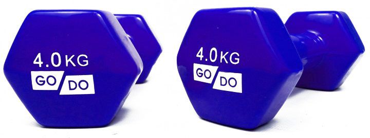 Гантелі для фітнесу вінілові 4 кг 2 шт. набір FORTE GO DO GD4B синій