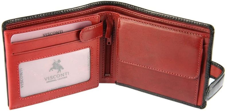Чоловічий шкіряний гаманець Visconti TR35 - Atlantis (black red)