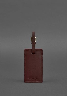 Кожаная бирка для багажа 3.0 Бордовая Краст