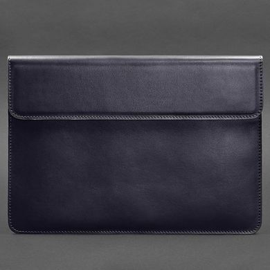 Кожаный чехол-конверт на магнитах для MacBook 15-16 дюйм Темно-синий