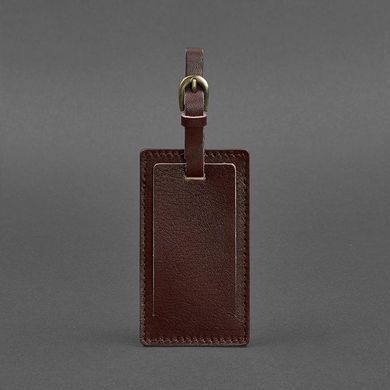 Кожаная бирка для багажа 3.0 Бордовая Краст