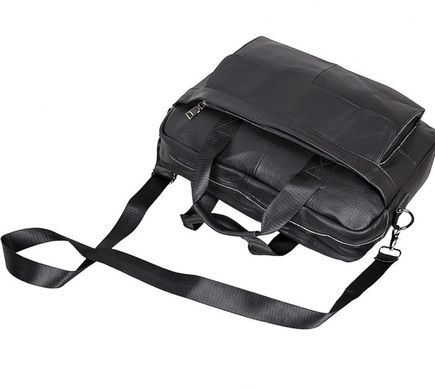 Чоловіча шкіряна сумка для ноутбука й документів Tiding Bag NV91009 Чорна, Черный