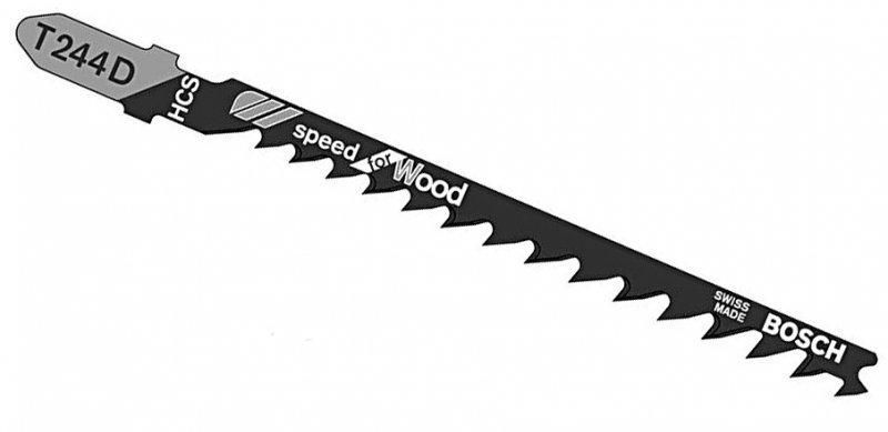 Пилки для лобзика Bosch T 244 D, 4-5,2&times;100 мм, HSC 2 шт (2609256719)
