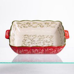 Форма для запекания Vintage 28&times;24&times;6 (см) квадратная форма для выпекания в духовке с ручками Красная HM04-15
