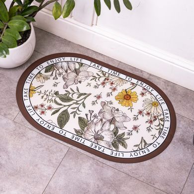 Килимок діатомітовий Floral Oval 38*58 см універсальний овальний HP-42-50, Бежевий