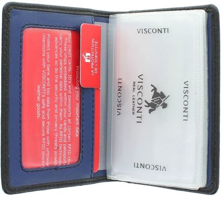 Візитниця шкіряна Visconti VSL24 Laser Black Cobalt чорний