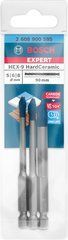 Набір свердел BOSCH EXPERT Hard Ceramic HEX-9, 5 x 90; 6 x 90; 8 x 90 мм, 3 шт. (2608900595)