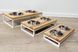 Миски на подставке для собак и котов Loft White Natural Wood M - 42x22x10.5 см 0.75 л