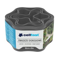 Cellfast Стрічка газонна, бордюрна, хвиляста, 10см x 9м, графіт, Графит