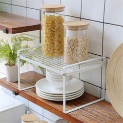 Кухонная дополнительная полочка, подставка, стеллаж в шкаф металлическая 33см White