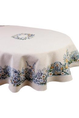 Пасхальная овальна скатерть на стол Рrimavera 160х180 см