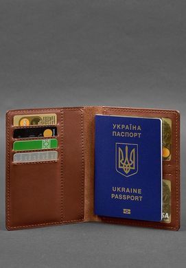 Кожаная обложка-органайзер для документов 6.1 светло-коричневый краст