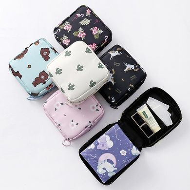 Органайзер косметичка для гигиенических салфеток и прокладок дорожняя раскладывается на молнии Lemon