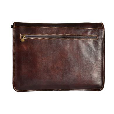 Мужская кожаная сумка-мессенджер Italian fabric bags 1034 Dark Brown