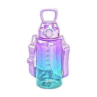 Пляшка для води 1 л пляшечка з мундштуком бузкова HP-14-31V