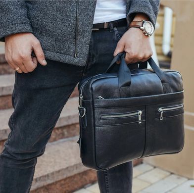 Чоловіча сумка для ноутбука та документів 39x28&times;8, портфель для офісної роботи, чорний, Черный