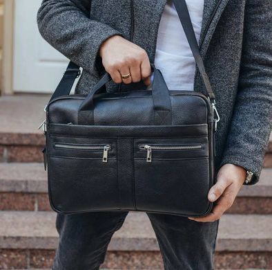 Чоловіча сумка для ноутбука та документів 39x28&times;8, портфель для офісної роботи, чорний, Черный