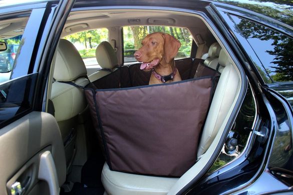 Автогамак для Собак Elegant Brown з захистом дверей 120х145см